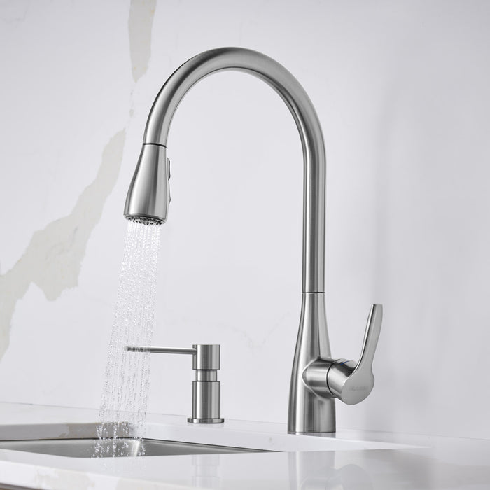 Blanco 442208 Atura Pull-Down Dual-Spray Kitchen Faucet - PVD Steel