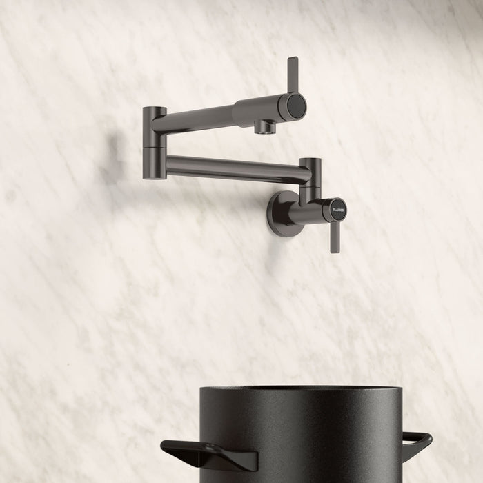 Blanco 527487 Culina II Wall-Mounted Pot Filler - Satin Dark Steel