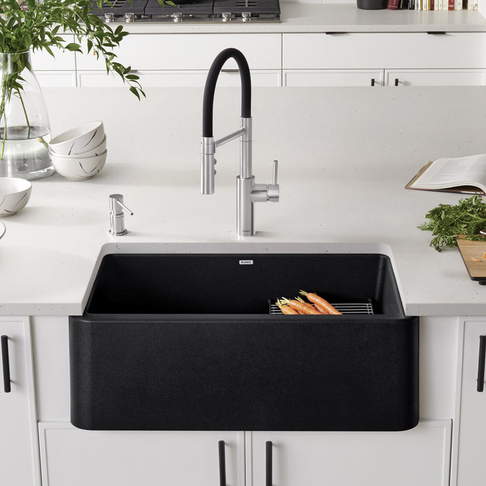 Blanco 401732 Ikon SILGRANIT 30" Single Bowl Apron-Front Farmhouse Sink - Anthracite