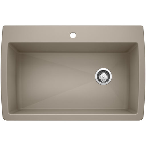 Blanco 441287 Diamond SILGRANIT 33.5" Super Single Dual Mount Kitchen Sink - Truffle