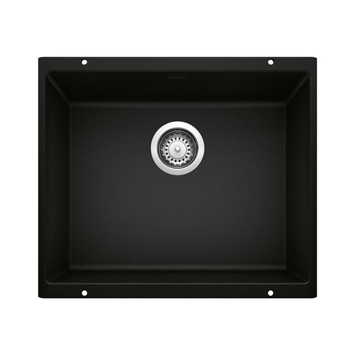 Blanco 442933 Precis SILGRANIT 21" Single Bowl Undermount Kitchen Sink - Coal Black