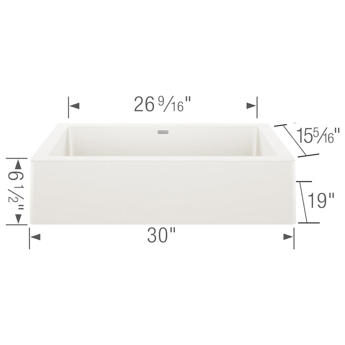 Blanco 526541 Vintera SILGRANIT 30" Single Bowl Apron-Front Farmhouse Sink - White