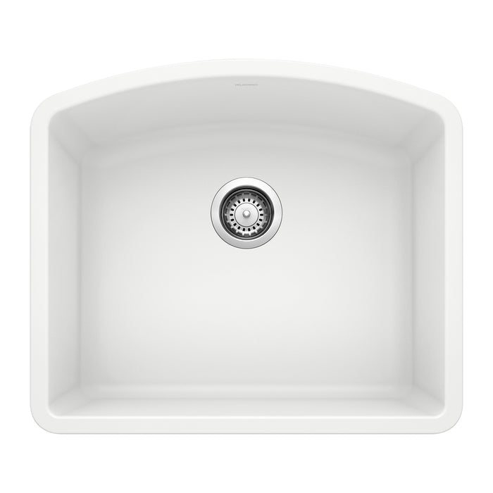Blanco 440175 Diamond SILGRANIT 24" Single Bowl Undermount Kitchen Sink - White