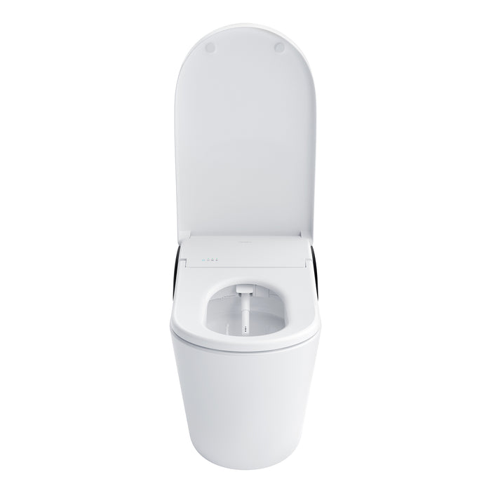 TOTO MS8732CUMFG#01B NEOREST LS Dual Flush Integrated Bidet Universal Height Toilet, Cotton White with Black Trim
