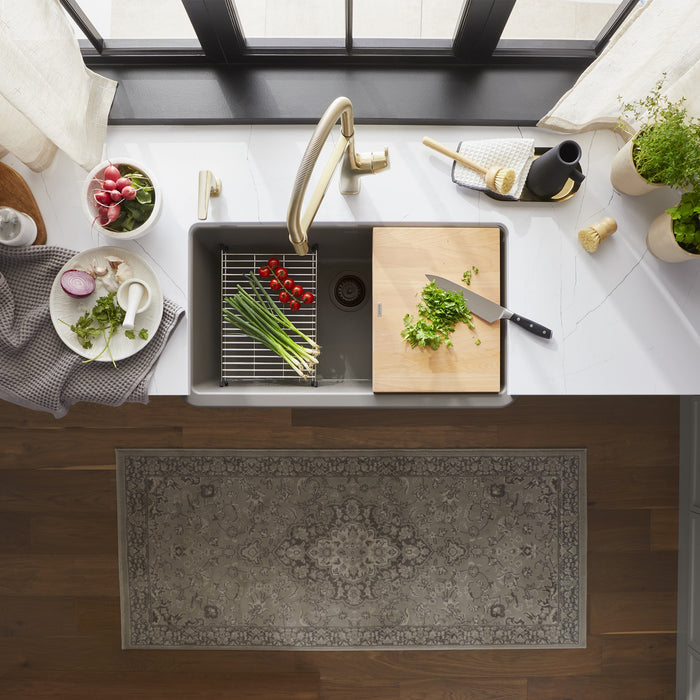 Blanco 443114 Ikon SILGRANIT 33" Single Bowl Apron-Front Farmhouse Sink - Volcano Gray