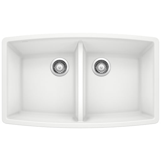 Blanco 440071 Performa SILGRANIT 33" 50/50 Double Bowl Undermount Kitchen Sink - White