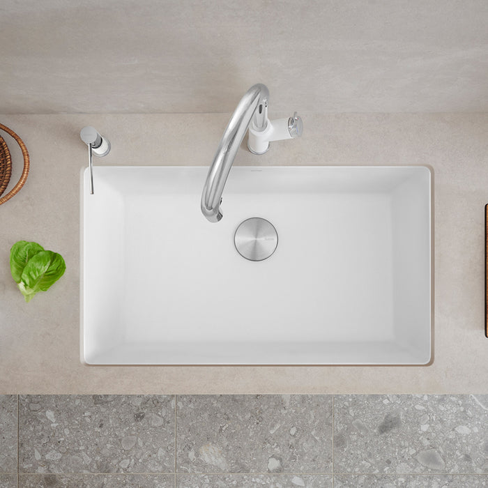 Blanco 440150 Precis SILGRANIT 32" Super Single Undermount Kitchen Sink - White