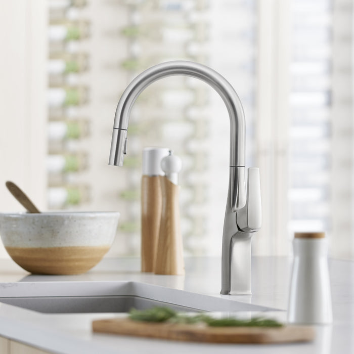Blanco 442678 Rivana High-Arc Pull-Down Dual-Spray Kitchen Faucet - PVD Steel