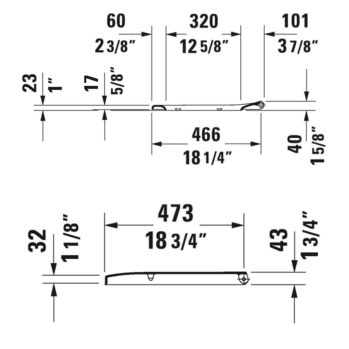 Duravit 0064690099 Happy D.2 19-1/4" Elongated Toilet Seat and Cover in White, with Soft Close