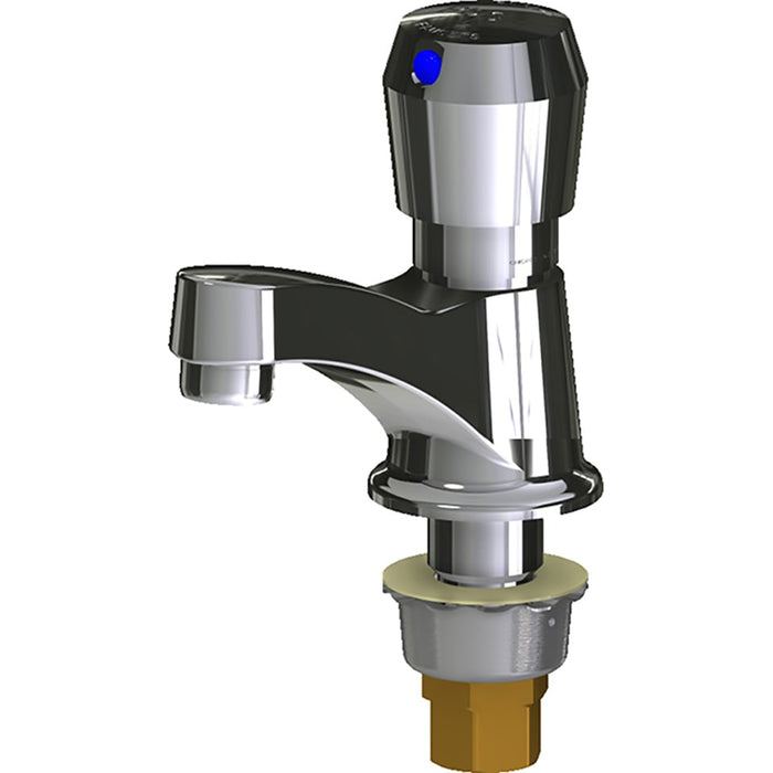 Chicago Faucets 333-665E39PSHABCP 333 Series Single Hole Single Supply Deck-Mounted Metering Faucet