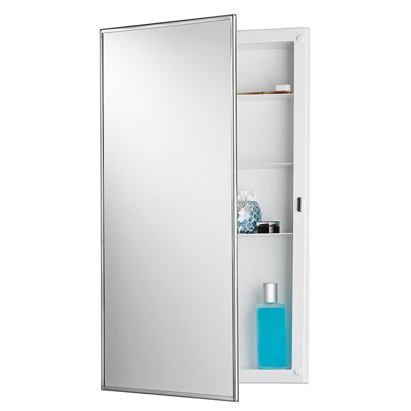 Rangaire Jensen 781045 Recess Mount 16x26" Reversible Medicine Cabinet with Framed Mirrored Door and 3 Shelves
