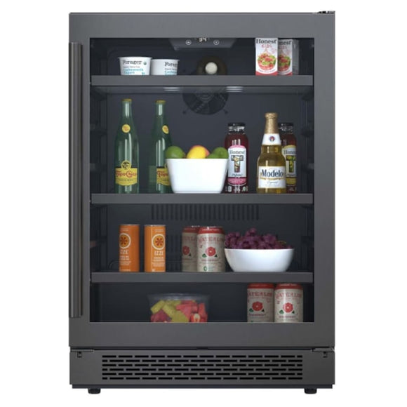 152 Can Built-In Black Stainless Beverage Cooler