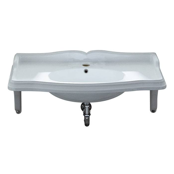 Whitehaus AR864-MNSLEN-1H Isabella Collection Large Rectangular Wall Mount Sink