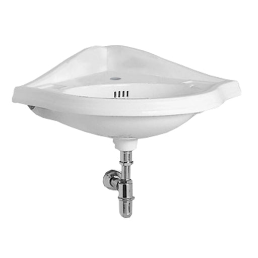 Whitehaus AR884-1H Isabella Collection Corner Wall Mount Sink