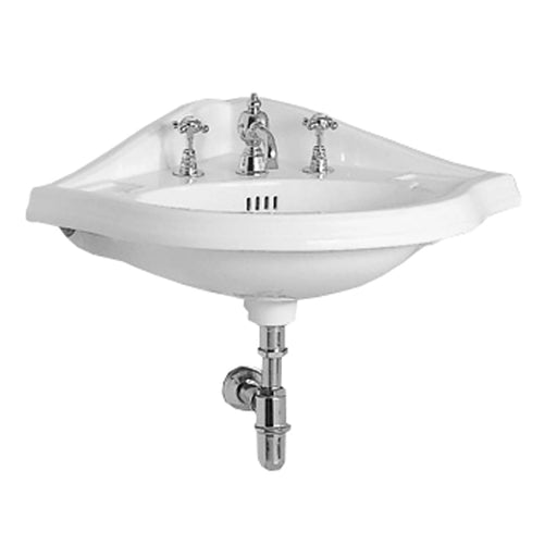 Whitehaus AR884-3H Isabella Collection Corner Wall Mount Sink