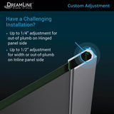DreamLine D58580-01 Unidoor-X 58-58 1/2"W x 58"H Frameless Hinged Tub Door in Chrome