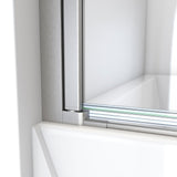 DreamLine SD-363658Q-04 Aqua-Q Fold 36" W x 58" H Frameless Bi-Fold Tub Door in Brushed Nickel