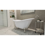 DreamLine BTAC6228FFXXF04 Atlantic 61" L x 28"H Acrylic Freestanding Bathtub with Brushed Nickel Finish