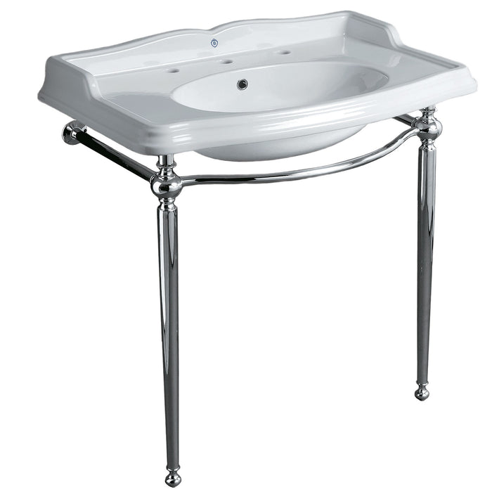 Whitehaus B-AR864-ARCG1-3 Britannia Large Rectangular Sink Console