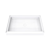 DreamLine BWDS48341TC0001 DreamStone 34"D x 48"W Shower Base and Wall Kit in White Traditional Subway Pattern