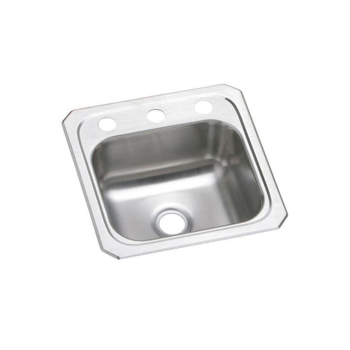 Elkay BCR152 Celebrity Stainless Steel 15" x 15" x 6-1/8", 1-Bowl Top Mount Bar Sink