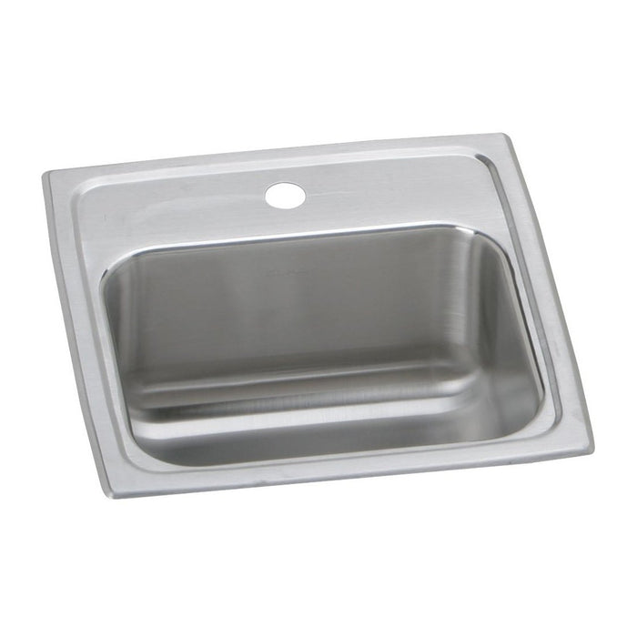 Elkay BLR153 Lustertone Stainless Steel 15" x 15" x 7-1/8", 1-Bowl Top Mount Bar Sink