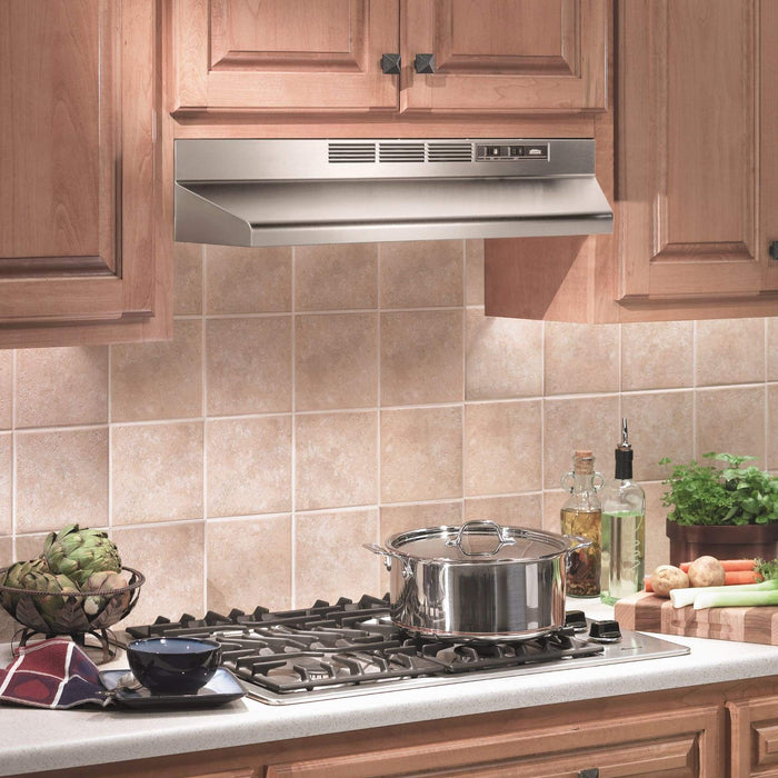 Broan-NuTone 413604 36" Non-Ducted/Ductless Under-Cabinet Range Hood Insert with Light, Stainless Steel