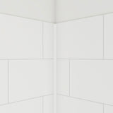 DreamLine BWDS48321TC0001 DreamStone 32"D x 48"W Shower Base and Wall Kit in White Traditional Subway Pattern
