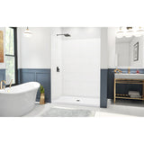 DreamLine BWDS60361TC0001 DreamStone 36"D x 60"W Shower Base and Wall Kit in White Traditional Subway Pattern