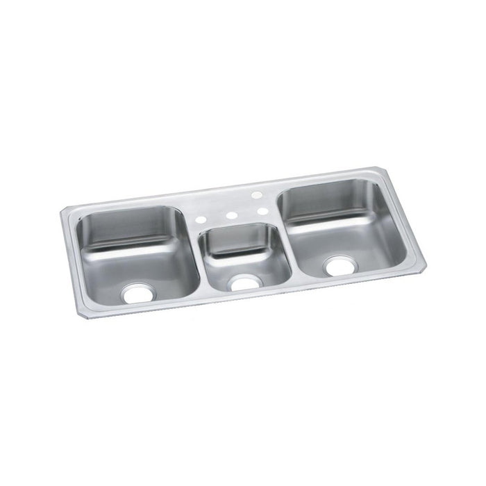 Elkay CMR43224 Celebrity Stainless Steel 43" x 22" x 7", Triple Bowl Top Mount Kitchen Sink