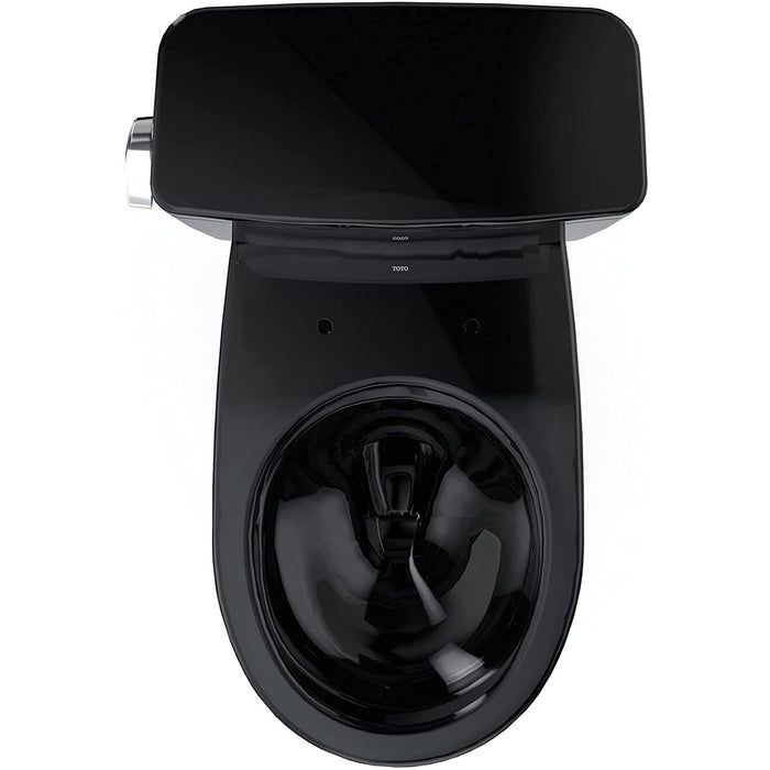 TOTO CST775CSF#51 Drake Two-Piece Rounded Universal Height Toilet with 1.6 GPF Flush, Ebony Black