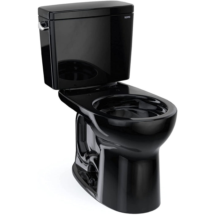 TOTO CST775CSF#51 Drake Two-Piece Rounded Universal Height Toilet with 1.6 GPF Flush, Ebony Black