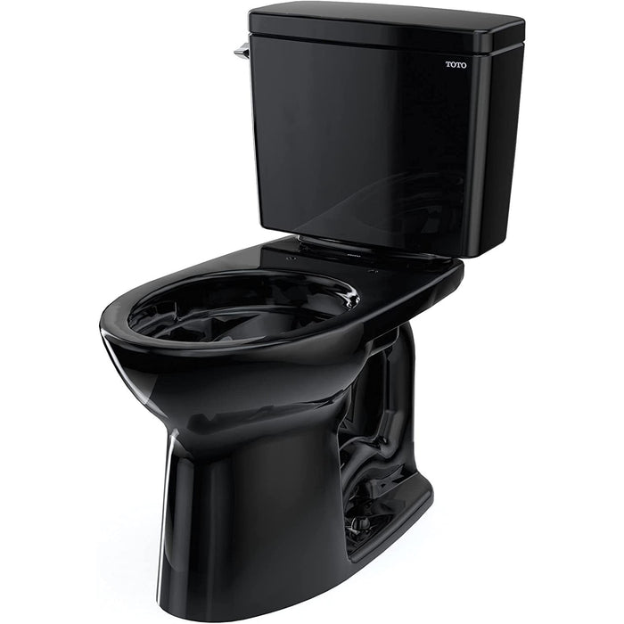 TOTO CST776CSF#51 Drake Two-Piece Elongated Black Universal Height Toilet with 1.6 GPF Tornado Flush, Ebony Finish