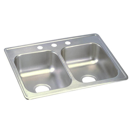 Elkay D225190 Dayton Stainless Steel 25" x 19" x 6-5/16", Double Bowl Top Mount Kitchen Sink