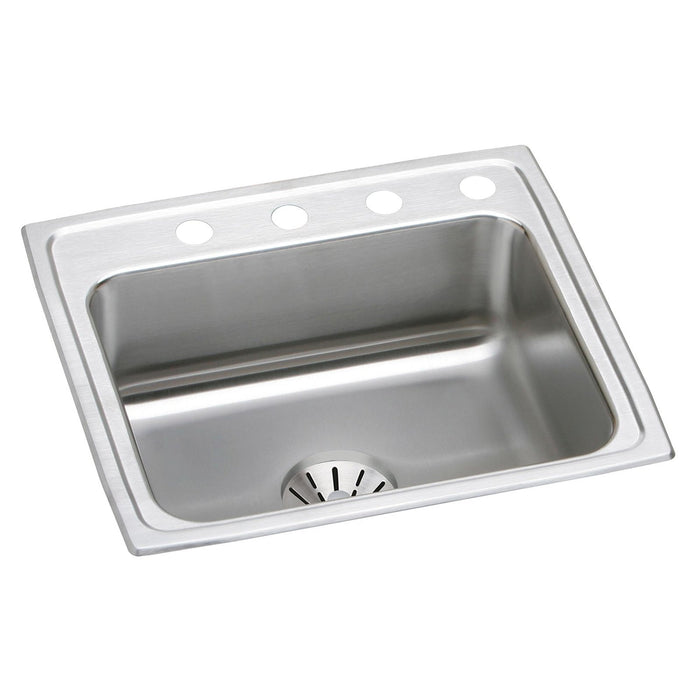 Elkay DLR221910PD1 Lustertone Stainless Steel 22 x 19-1/2 x 10-1/8" Top Mount Kitchen Sink, Perfect Drain