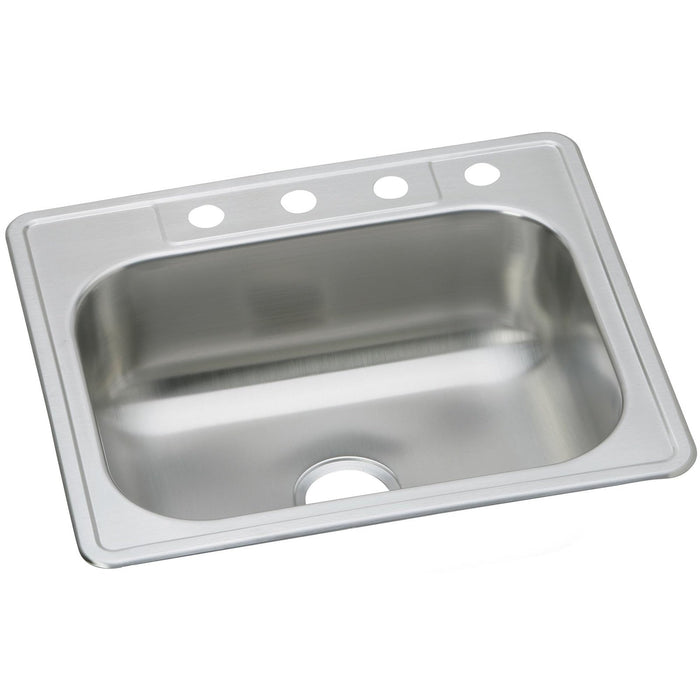 Elkay DSE125224 Dayton Stainless Steel 25" x 22" x 8-1/16", Single Bowl Top Mount Kitchen Sink