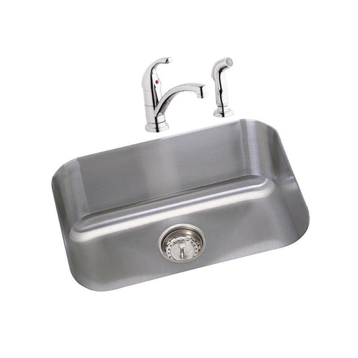 Elkay DXUH2115DF Dayton Stainless Steel 23-1/2" x 18-1/4" x 8" Undermount Kitchen Sink and Faucet Kit