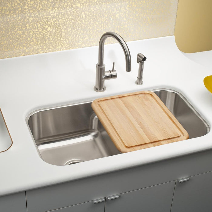 Elkay EAQDUH3118 Lustertone 32-1/2 x 18-1/8 x 8" 2-Bowl Undermount Kitchen Sink, Aqua Divide