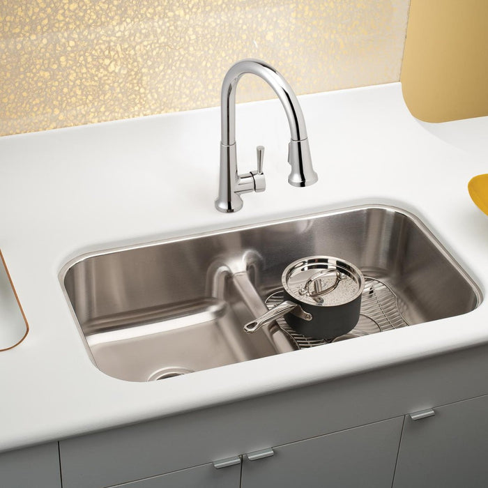 Elkay EAQDUH3118 Lustertone 32-1/2 x 18-1/8 x 8" 2-Bowl Undermount Kitchen Sink, Aqua Divide