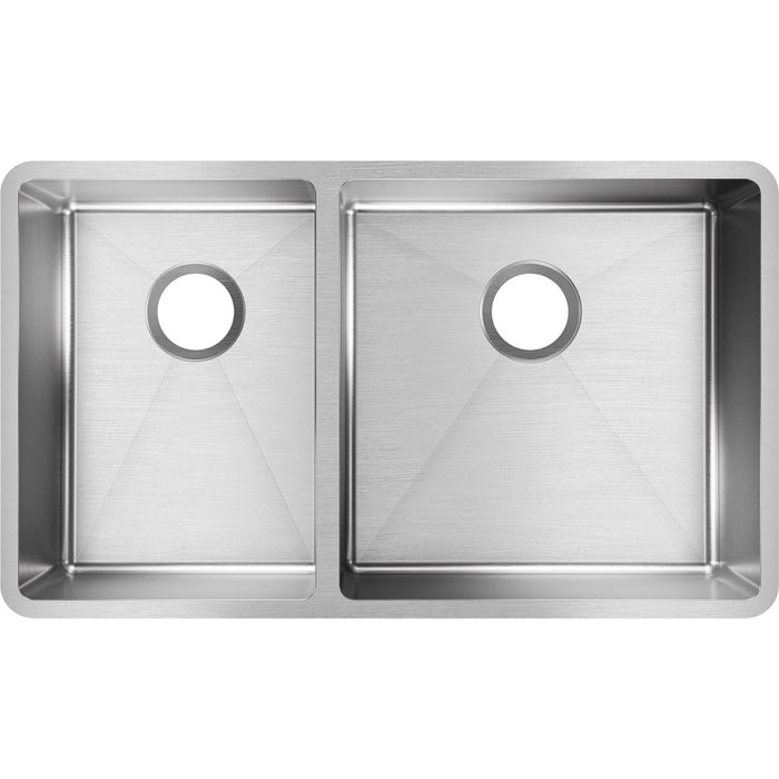 Elkay ECTRU32179LT Crosstown Stainless Steel 31-1/2" x 18-1/2" x 9", 40/60 2-Bowl Undermount Kitchen Sink