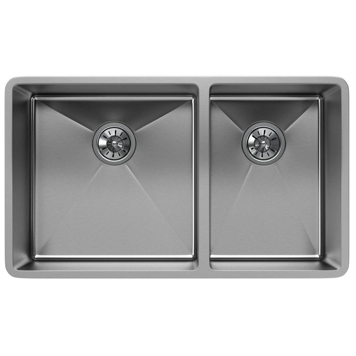 Elkay ECTRU32179RT Crosstown Stainless Steel 31-1/2" x 18-1/2" x 9", 60/40 2-Bowl Undermount Kitchen Sink