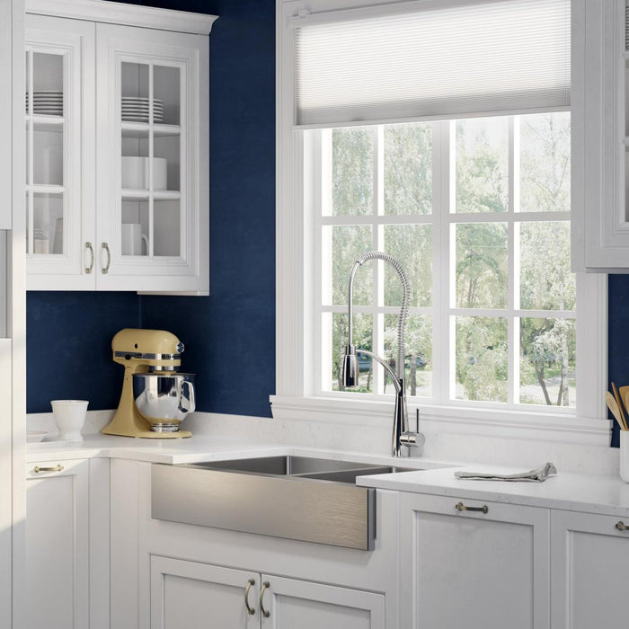 Elkay ECTRUF32179R Crosstown Stainless Steel 35-7/8" x 20-1/4" x 9", 60/40 2-Bowl Farmhouse Kitchen Sink