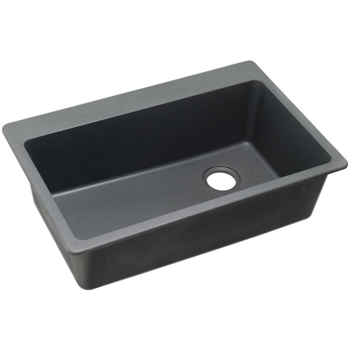 Elkay ELG13322GY0 Quartz Classic 33" x 22" x 9-1/2", Single Bowl Top Mount Kitchen Sink, Dusk Gray
