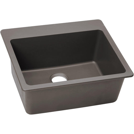 Elkay ELG2522GR0 Quartz Classic 25" x 22" x 9-1/2", Single Bowl Top Mount Kitchen Sink, Greige