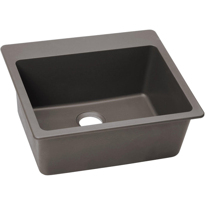 Elkay ELG2522GR0 Quartz Classic 25" x 22" x 9-1/2", Single Bowl Top Mount Kitchen Sink, Greige