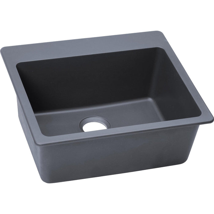 Elkay ELG2522GY0 Quartz Classic 25" x 22" x 9-1/2", Single Bowl Top Mount Kitchen Sink, Dusk Gray