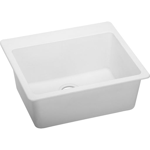 Elkay ELG2522WH0 Quartz Classic 25" x 22" x 9-1/2", Single Bowl Top Mount Kitchen Sink, White