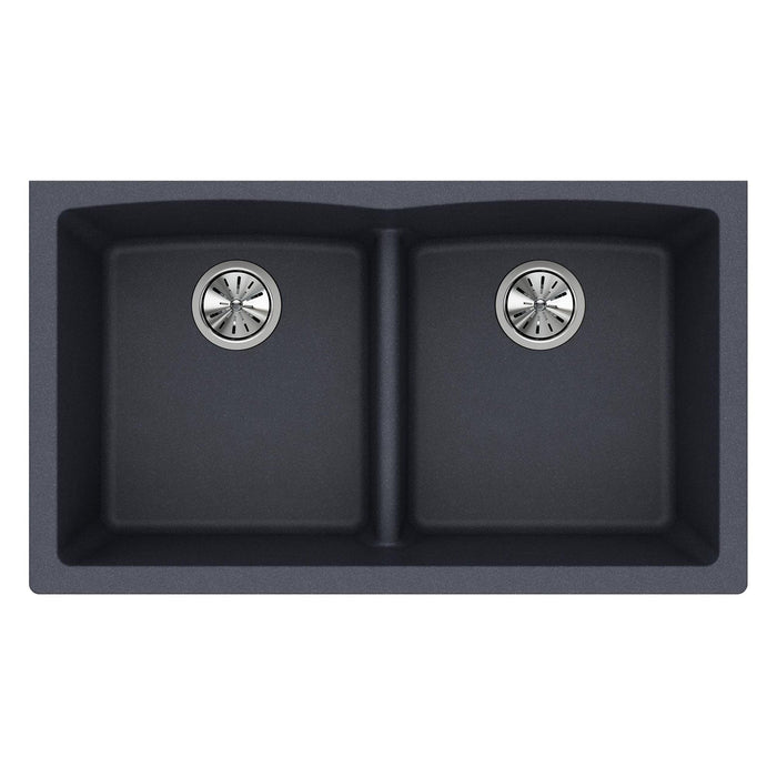 Elkay ELGDULB3322GY0 Quartz Classic 33 x 19 x 10" 2-Bowl Undermount Kitchen Sink, Dusk Gray