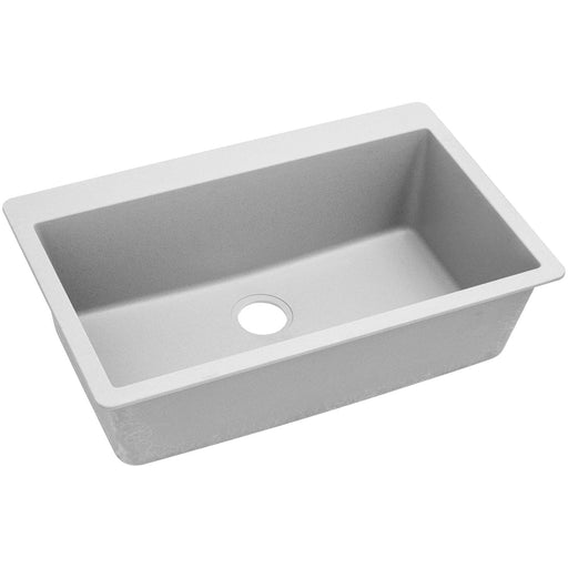 Elkay ELGR13322WH0 Quartz Classic 33" x 20-7/8" x 9-7/16", Single Bowl Top Mount Kitchen Sink, White