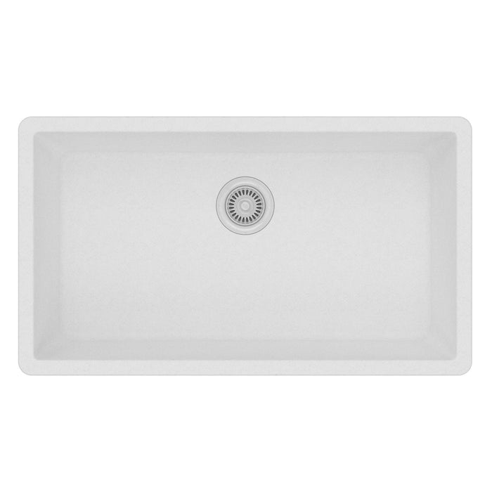Elkay ELGRU13322WH0 Quartz Classic 33" x 18-7/16" x 9-7/16", 1-Bowl Undermount Kitchen Sink, White